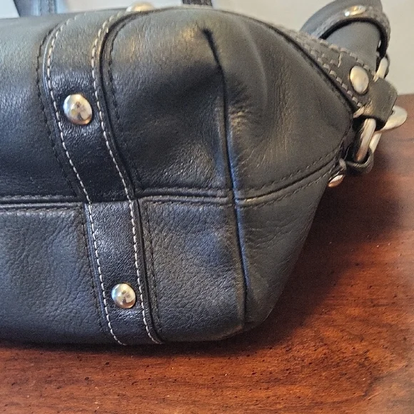 Coach Carly Black Leather Carryall Satchel Bag Tote Shoulder Bag J0878-13236